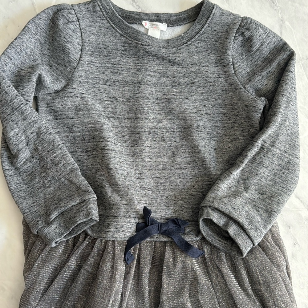 Sweater dress with tulle skirt